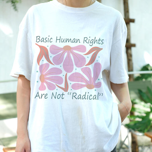 Basic Human Rights Shirt, Feminist Activism Tee, Retro Floral Political T-Shirt, Social Justice Graphic Top, Equality Awareness Gift