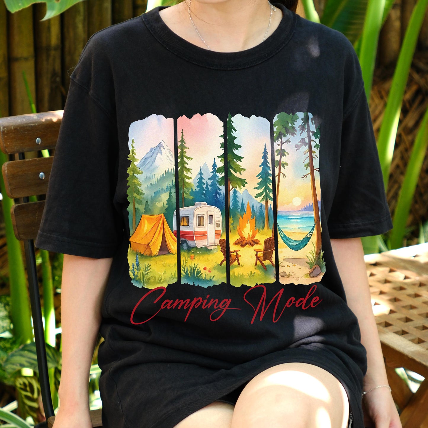 Camping Mode Shirt, Camper T-Shirt, Outdoor Hiking Tee, Nature Lover Top, Adventure Graphic Tee, Summer Camping Gift