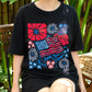Patriotic Flower Flag Shirt, 4th of July Tee, American Flag Floral T-Shirt, Independence Day Top, USA Summer Shirt, Memorial Day Gift